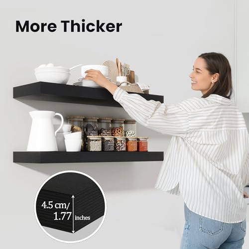 Heimlove Floating Shelves 55.1" W x 10.3" D Black Set of 2 - Image 6