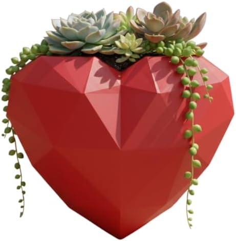 Heart-Shaped Wall Planter, Self-Watering Pot by Unknown