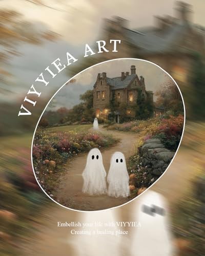 VIYYIEA Framed Halloween Wall Art Fall, Rustic Landscape Painting - Image 4