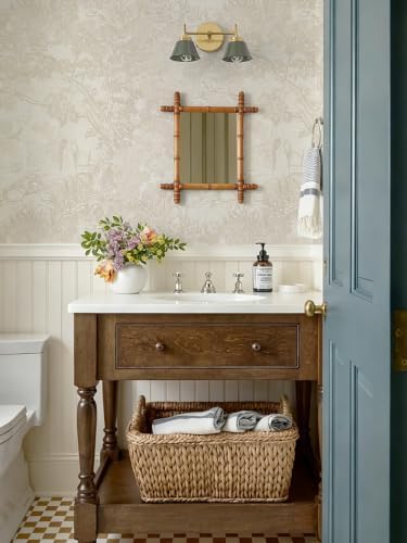 Ismoon Vintage Wallpaper Peel and Stick Beige Neutral Wallpaper 17.3in x16.4ft - Image 4