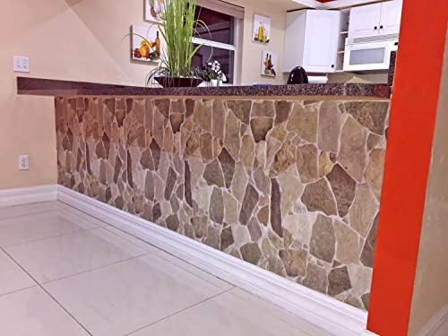Dundee Deco 3D Wall Panels Faux Stone PVC Brown Beige, 3.2 ft X 2.1 ft - Image 5