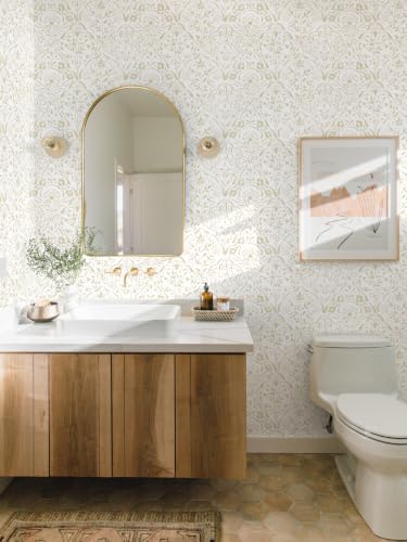 Heroad Peel and Stick Wallpaper Boho Modern Wallpaper Beige Floral Contact - Image 4