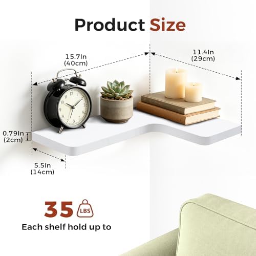 Solid Wood Corner Floating Shelves - Image 2