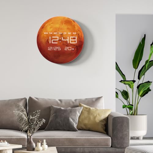 Digital Wall Clock, LED Mars Design, Temperature Display - Image 6