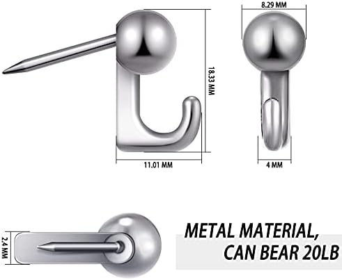Jetec 30 Pcs Metal Push Pin Hangers Pin Wall Hook - Image 2