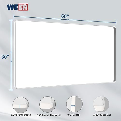 WEER White Bathroom Vanity Mirror 60x30 Inch - Image 6