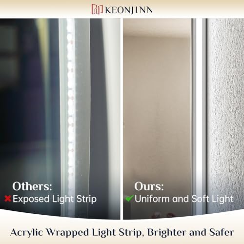 Keonjinn 84" x 32" LED Backlit Mirror Bathroom, HD Tempered Glass - Image 2