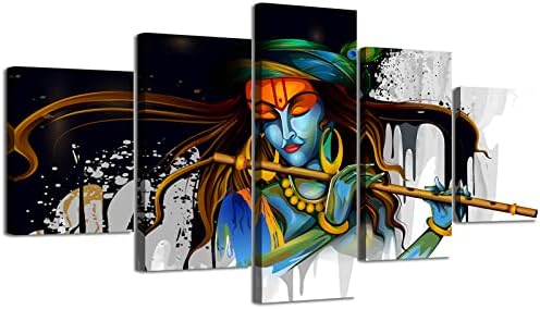 DJSYLIFE Hindu God Krishna Canvas Wall Art by DJSYLIFE