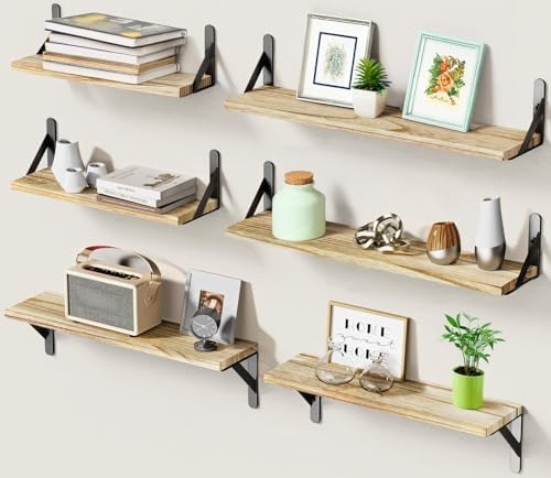 Amada Solid Paulownia Wood Wall Shelves, Large Size, Natural Wood by AMADAHOMEFURNISHING