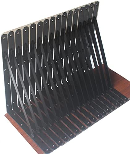 20 Pack L14 x H 10" Black Heavy Duty Shelf Brackets by MHMYDZ