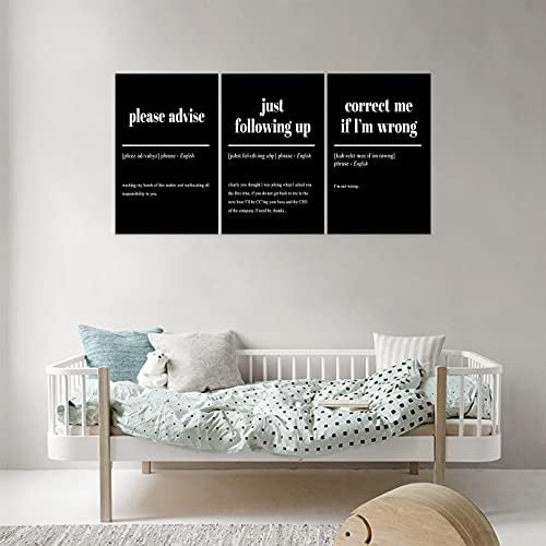 3 Piece Inspirational Canvas Wall Art, Quotes Please Advise - Image 4