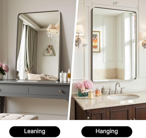 36"x24" Bathroom Vanity Mirror for Wall Aluminum Framed Farmhouse Rectangle - Image 2