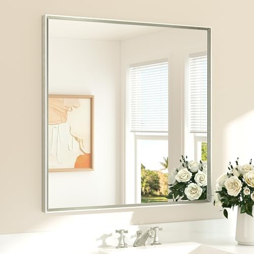 TETOTE Brushed Nickel Bathroom Mirror by TETOTE