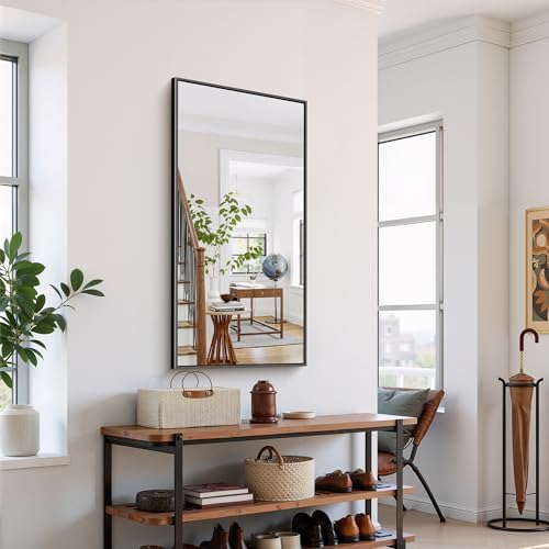 YIROMAN Bathroom Mirror 48"x24", Large Matte Black Bathroom Mirror - Image 5