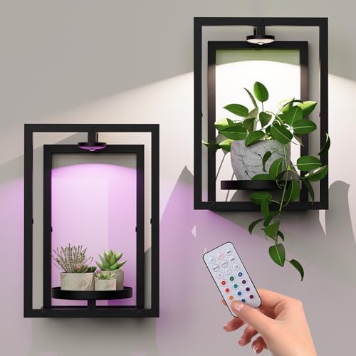 Wall Plant Holder with Grow Light, Wall Planters by Unknown