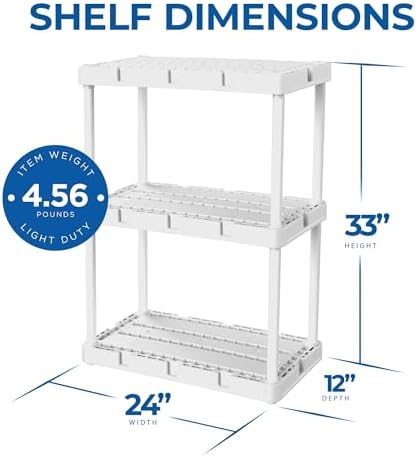 Gracious Living Knect-A-Shelf 3 Shelf Solid Light Duty Rack, 2 Pack - Image 3