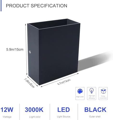 KICAAO LED Wall Sconces 4 Pack, 12W Wall Light - Image 4