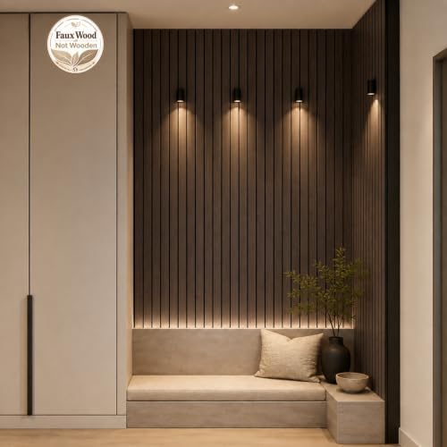 Peel and Stick PVC Slat Wall Panel, 3D Faux Smoked, 15.8" x 118" - Image 4