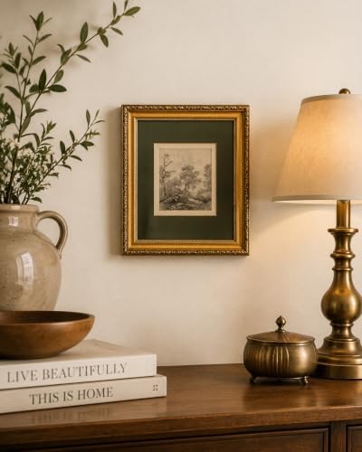 Ymsagrs Gold Frame Vintage Landscape Sketch Canvas Wall Art - Image 6