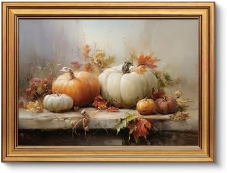 VIYYIEA Autumn Vintage Halloween Pumpkin Wall Art, 12x16 Inch Vintage Harvest by VIYYIEAART