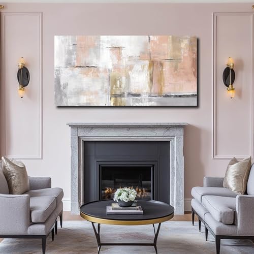 SOUGUAN Large Abstract Canvas Wall Art Modern Wall Decor Pink Art Posters - Image 5