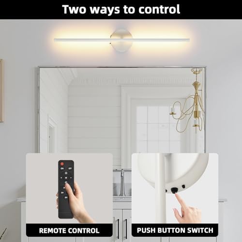 Wall Sconces Battery Operated Set of Two, 27.6 Inch Dimmable USB Rechargeable - Image 5