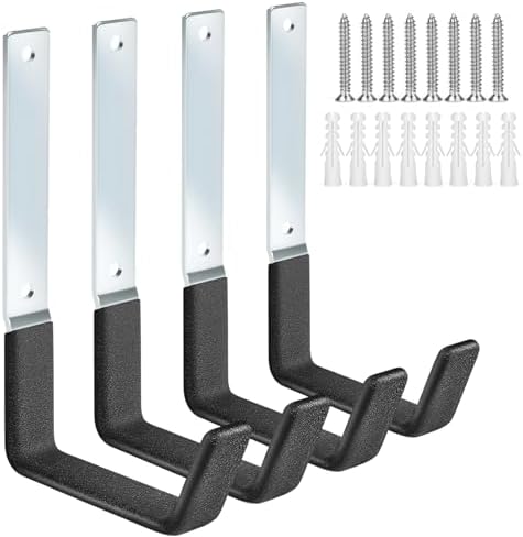 TVKB Ladder Hangers for Garage Wall Garage Hooks Heavy Duty Wall Hooks Set of 4 by TVKB-FB