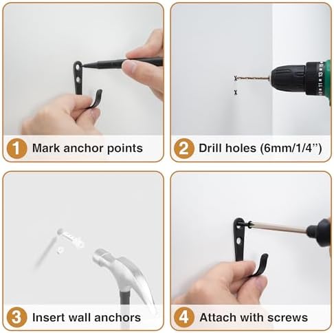 10Pcs Wall Hooks, Holds Up to 40 lbs - Image 6