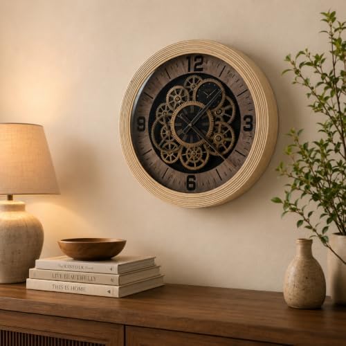 Real Moving Gears Wall Clock Large Farmhouse Clocks - Image 2
