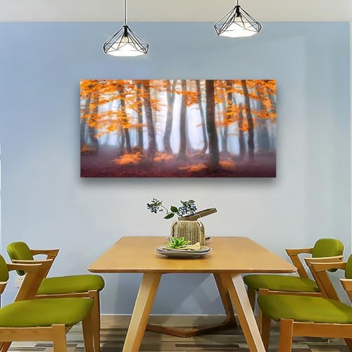 Orange Maple Leaf Tree Canvas Wall Art - Image 5