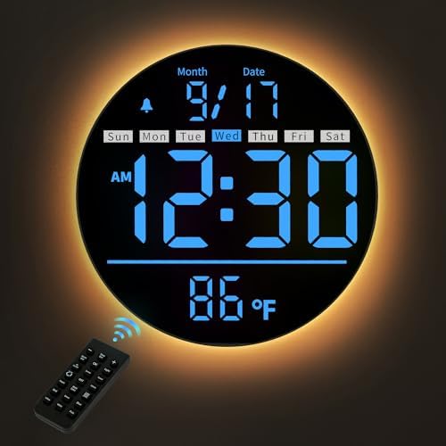 8'' Round Digital Wall Clock by ArtfulClocksBeautifulMoments
