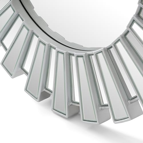 SHYFOY 23.6" Silver Sunburst Wall Mirror, Large Decorative Wall Mirror - Image 7