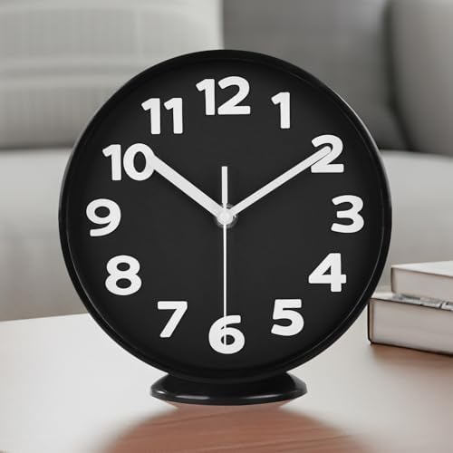 JENLYSTIME 8 Inch Black Modern Wall Clock by JENLYSTIME