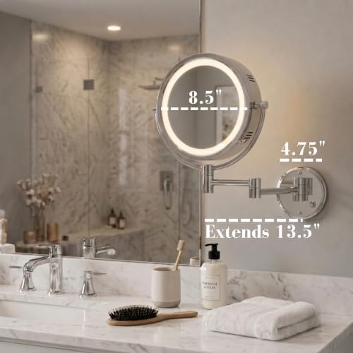 JERDON Hardwired Wall-Mount Makeup Mirror - Image 5