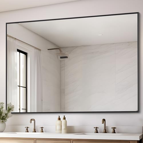 DESBING Black Bathroom Mirror for Wall, 36x48 Inch Rectangle Mirrors by DESBING