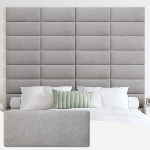 IFNOW Wall Mounted Headboard, Peel and Stick Panels, Medium Gray by IFNOW