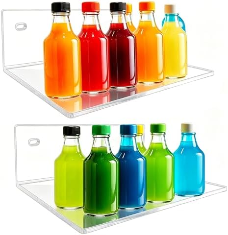 2 Pcs Clear Acrylic Floating Wall Shelves, Small Floating Shelves - Image 4