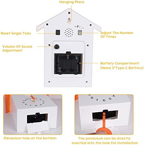 KEYPOWER Cuckoo Clock Cuckoo Wall Clock, Cuckoo Bird Voices Call, Design Clock - Image 6