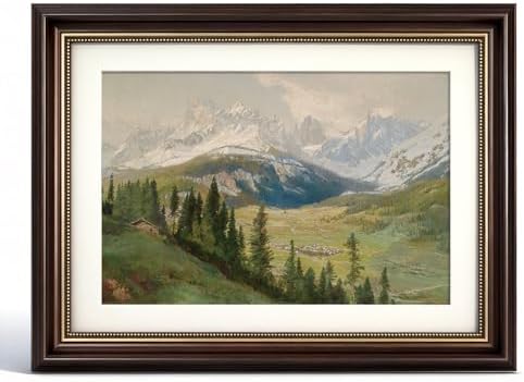 VIYYIEA Vintage Landscape Wall Art, Moody Earthy Mountain Prints 16x12 in by VIYYIEAART
