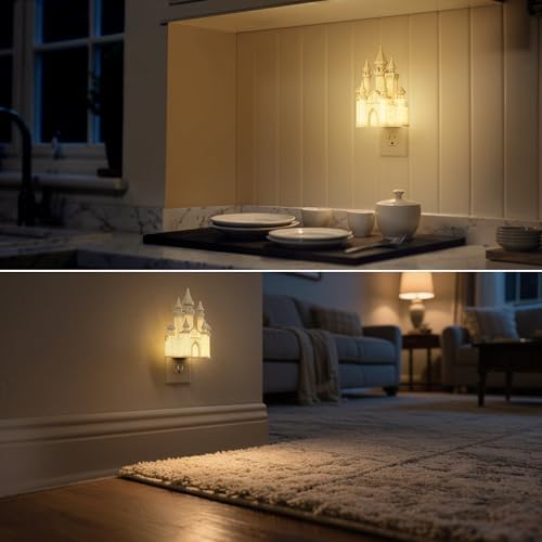 DORESshop Night Lights Plug into Wall, 3D Printed Castle Night Light - Image 6