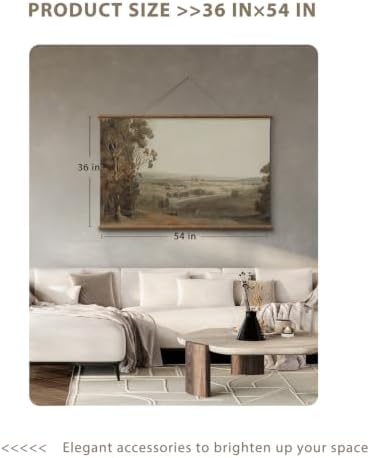 VIYYIEA Extra Large Canvas Wall Art, Vintage Countryside Scroll Print - Image 2