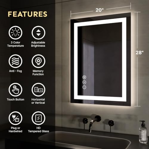 Kosmonia 28x20 Inch LED Bathroom Mirror - Image 2