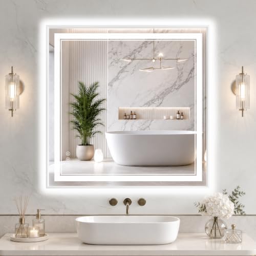 36"x36" LED Bathroom Mirror by FLYECHO