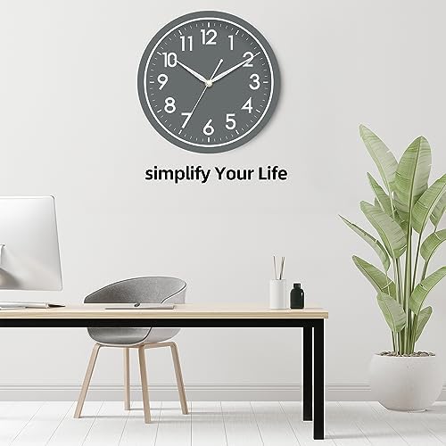 AKCISOT 10 Inch Wall Clock, Silent Battery Operated Analog Clock - Image 6
