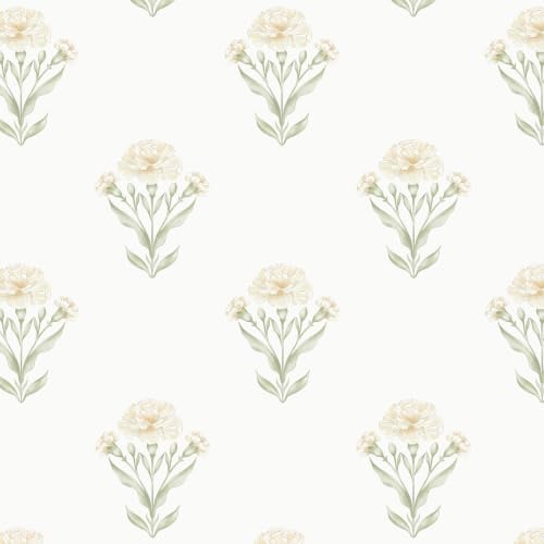 Safiyya Peel and Stick Wallpaper Boho Floral Wallpaper by SAFIYYA