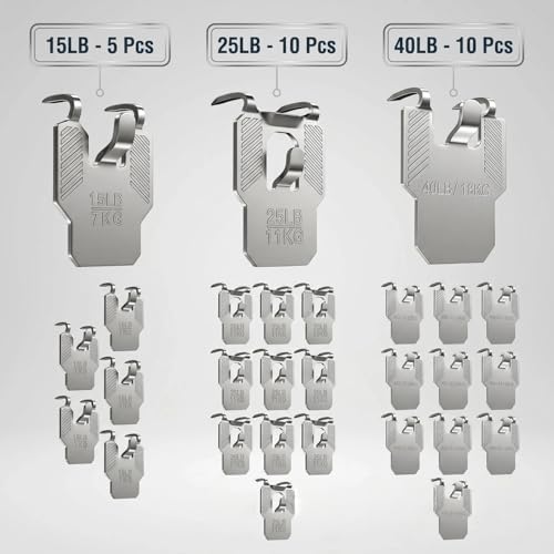 25Pcs 15 25 40 LB Drywall Picture Hangers Claw Hooks Heavy Duty - Image 3