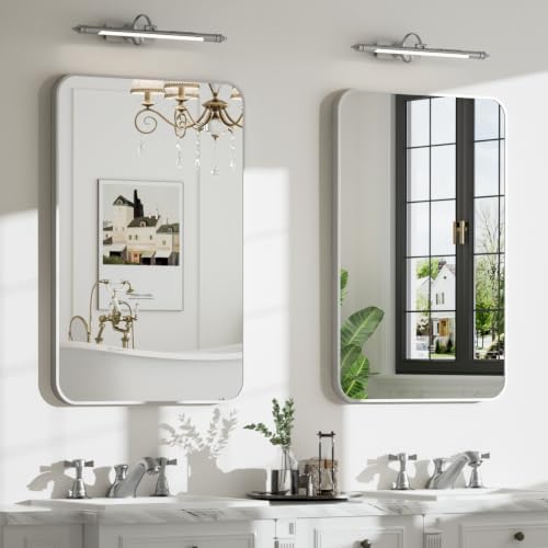 24"x30" Bruhed Nickel Rectangle Vanity Bathroom Mirror by MZON