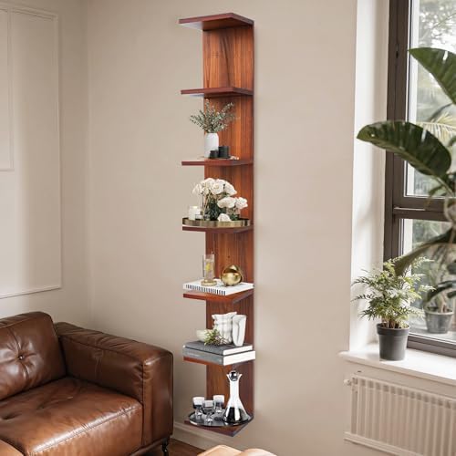 7 Tier Wall Shelf Unit, Vertical Column Floating Storage Home Decor Organizer - Image 2