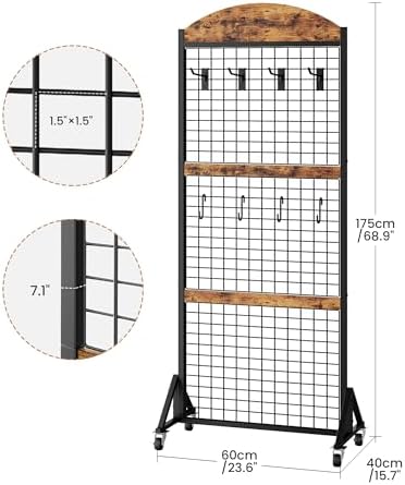 CHOEZON Grid Wall Panel 5.7' x 2' FT Grid Display Rack, 2 Pack Movable Gridwall - Image 3
