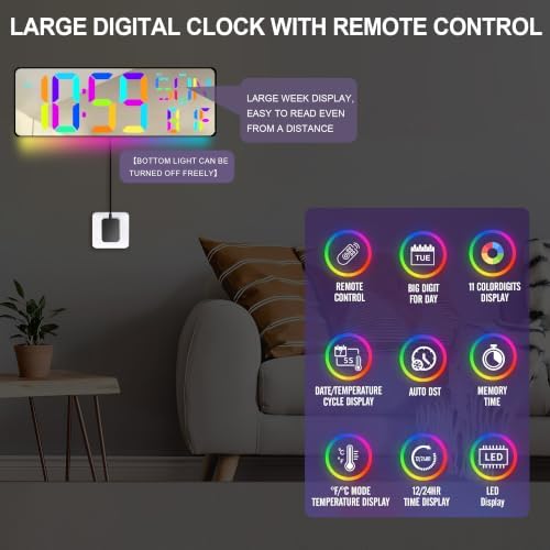 TXL 17.2 Inch Large Digital Wall Clock - Image 6